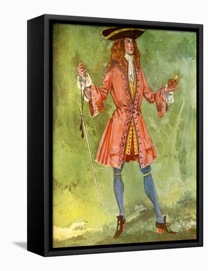 Man 's costume in reign of Anne I (1702-1714)-Dion Clayton Calthrop-Framed Stretched Canvas