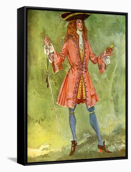 Man 's costume in reign of Anne I (1702-1714)-Dion Clayton Calthrop-Framed Stretched Canvas