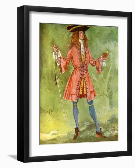 Man 's costume in reign of Anne I (1702-1714)-Dion Clayton Calthrop-Framed Giclee Print