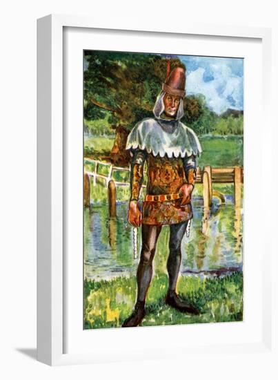 Man 's costume in reign of Edward III (1327 -1377)-Dion Clayton Calthrop-Framed Giclee Print