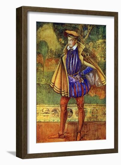 Man 's costume in reign of ELizabeth I (1558-1603)-Dion Clayton Calthrop-Framed Giclee Print