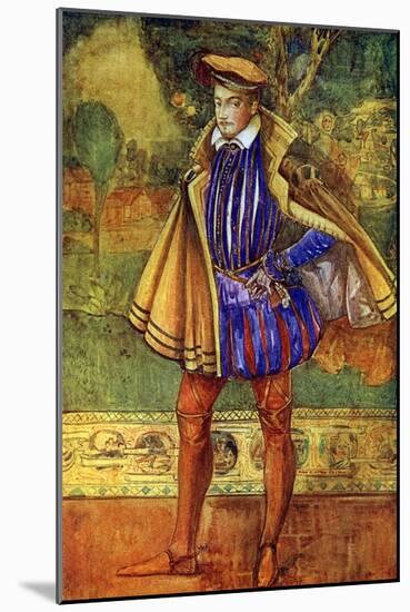 Man 's costume in reign of ELizabeth I (1558-1603)-Dion Clayton Calthrop-Mounted Giclee Print
