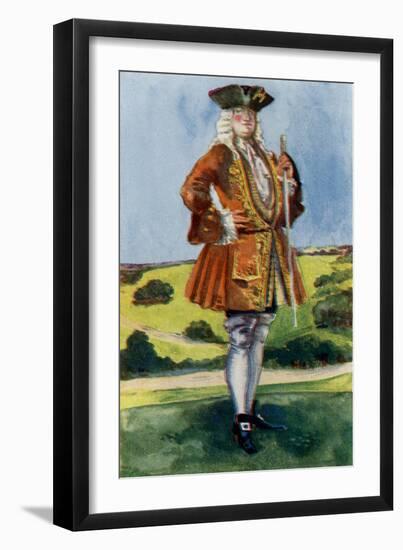 Man 's costume in reign of George I (1714-1727)-Dion Clayton Calthrop-Framed Giclee Print