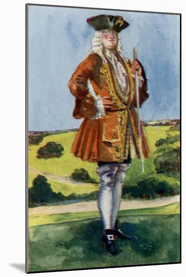 Man 's costume in reign of George I (1714-1727)-Dion Clayton Calthrop-Mounted Giclee Print
