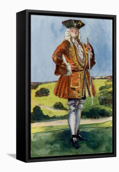 Man 's costume in reign of George I (1714-1727)-Dion Clayton Calthrop-Framed Stretched Canvas