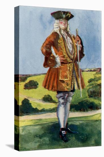 Man 's costume in reign of George I (1714-1727)-Dion Clayton Calthrop-Stretched Canvas