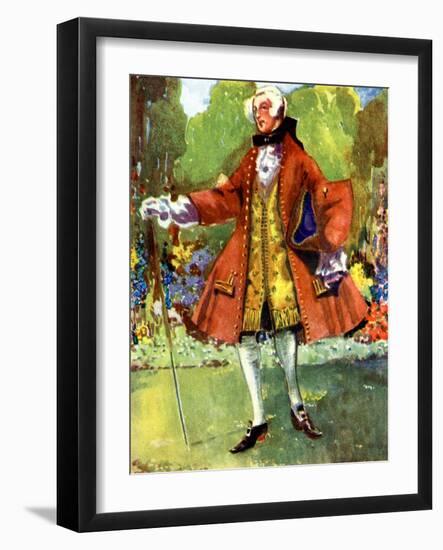 Man 's costume in reign of George II (1727-1760)-Dion Clayton Calthrop-Framed Giclee Print