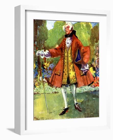 Man 's costume in reign of George II (1727-1760)-Dion Clayton Calthrop-Framed Giclee Print