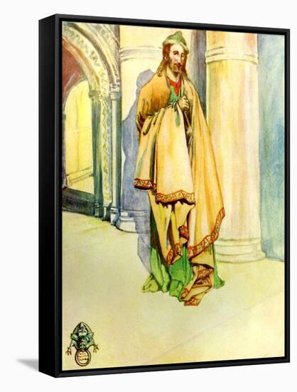 Man 's costume in reign of Henry I (1100 - 1135)-Dion Clayton Calthrop-Framed Stretched Canvas