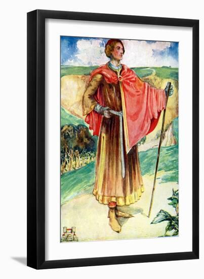 Man 's costume in reign of Henry II (1154 -1189)-Dion Clayton Calthrop-Framed Giclee Print