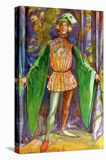 Man 's costume in reign of Henry V (1413 -1422)-Dion Clayton Calthrop-Stretched Canvas