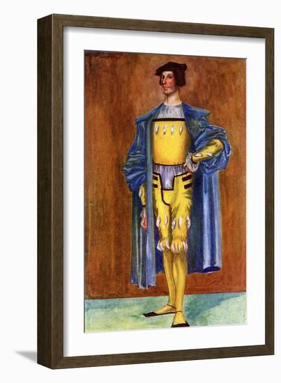 Man 's costume in reign of Henry VIII (1509-1547)-Dion Clayton Calthrop-Framed Giclee Print