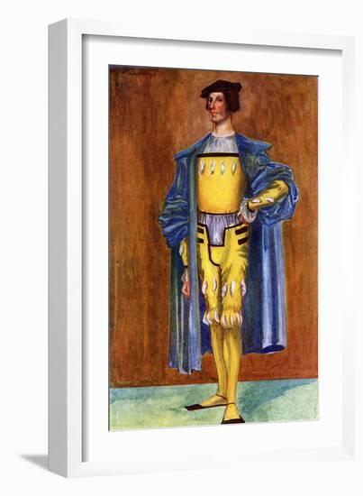 Man 's costume in reign of Henry VIII (1509-1547)-Dion Clayton Calthrop-Framed Giclee Print