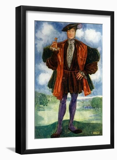 Man 's costume in reign of Henry VIII (1509-1547)-Dion Clayton Calthrop-Framed Giclee Print