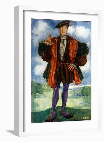 Man 's costume in reign of Henry VIII (1509-1547)-Dion Clayton Calthrop-Framed Giclee Print