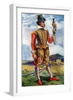 Man 's costume in reign of James I (1603-1625)-Dion Clayton Calthrop-Framed Giclee Print