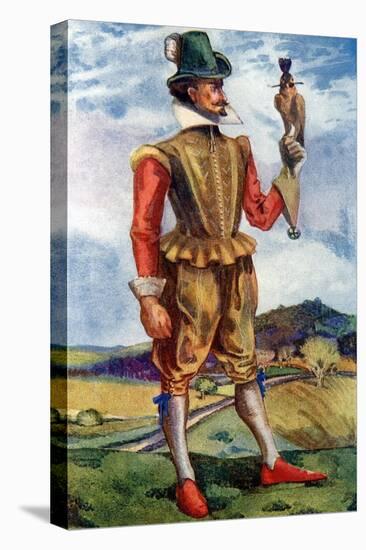 Man 's costume in reign of James I (1603-1625)-Dion Clayton Calthrop-Stretched Canvas