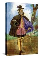 Man 's costume in reign of Mary I (1553-1558)-Dion Clayton Calthrop-Stretched Canvas