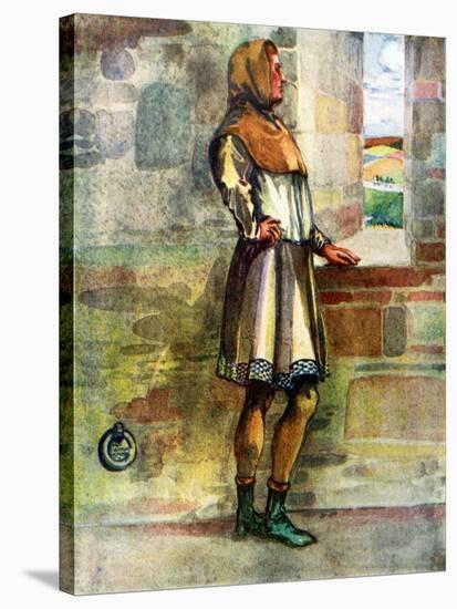 Man 's costume in reign of Richard I (1189 - 1199)-Dion Clayton Calthrop-Stretched Canvas