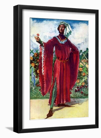 Man 's costume in reign of Richard II (1377- 1399)-Dion Clayton Calthrop-Framed Giclee Print