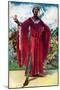 Man 's costume in reign of Richard II (1377- 1399)-Dion Clayton Calthrop-Mounted Giclee Print