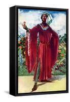 Man 's costume in reign of Richard II (1377- 1399)-Dion Clayton Calthrop-Framed Stretched Canvas