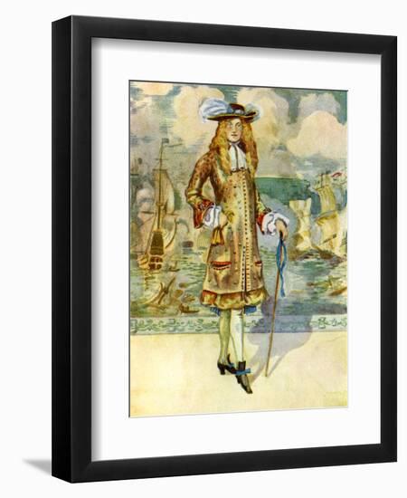 Man 's costume in reign of the Charles II (1660-1685)-Dion Clayton Calthrop-Framed Giclee Print