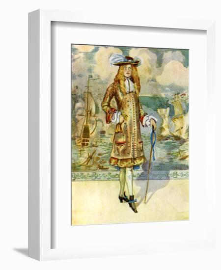 Man 's costume in reign of the Charles II (1660-1685)-Dion Clayton Calthrop-Framed Giclee Print