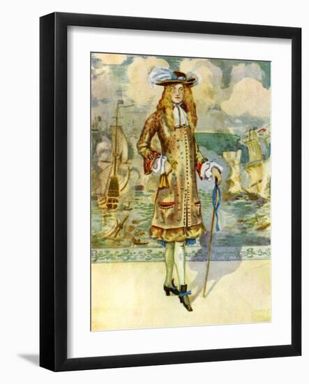 Man 's costume in reign of the Charles II (1660-1685)-Dion Clayton Calthrop-Framed Giclee Print