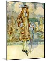 Man 's costume in reign of the Charles II (1660-1685)-Dion Clayton Calthrop-Mounted Giclee Print