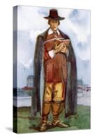 Man 's costume in reign of the Cromwells (1649-1660)-Dion Clayton Calthrop-Stretched Canvas