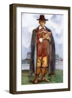 Man 's costume in reign of the Cromwells (1649-1660)-Dion Clayton Calthrop-Framed Giclee Print