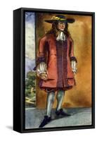 Man 's costume in reign of the James II (1685-1689)-Dion Clayton Calthrop-Framed Stretched Canvas