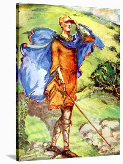 Man 's costume in reign of William I (1066- 1087)-Dion Clayton Calthrop-Stretched Canvas