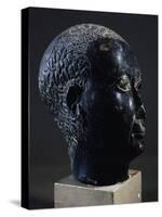 Man's Head, Stone Statue-null-Stretched Canvas