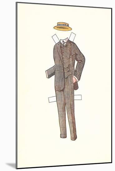 Man's Suit Paper Doll, 1910s-null-Mounted Art Print