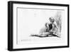 Man Seated on the Ground, 1646 (Etching)-Rembrandt van Rijn-Framed Giclee Print