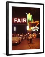 Man Selling Balloons at Entrance of Iowa State Fair-John Dominis-Framed Photographic Print