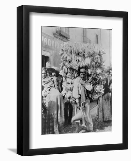 Man Selling Corn Husks for Wrapping Paper Photograph - Mexico-Lantern Press-Framed Art Print