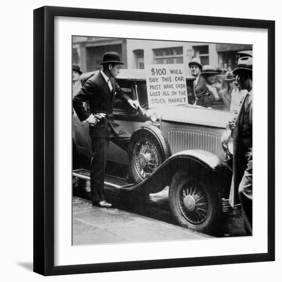 Man Selling His Car, Following the Wall Street Crash of 1929, 1929-null-Framed Photographic Print