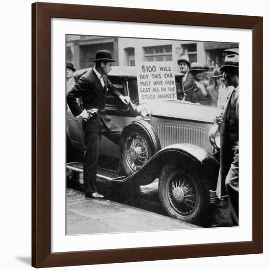 Man Selling His Car, Following the Wall Street Crash of 1929, 1929-null-Framed Photographic Print
