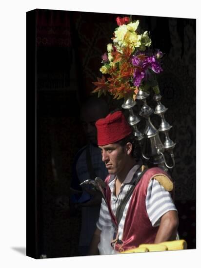 Man Selling Tea in Traditional Costume, Old Walled City, Jerusalem, Israel, Middle East-Christian Kober-Stretched Canvas