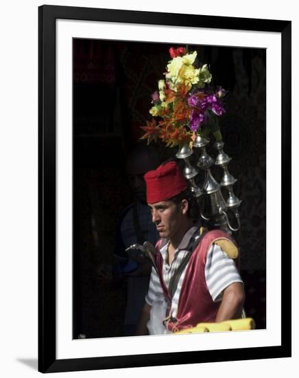 Man Selling Tea in Traditional Costume, Old Walled City, Jerusalem, Israel, Middle East-Christian Kober-Framed Photographic Print