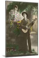 Man Serenading with Guitar-null-Mounted Art Print