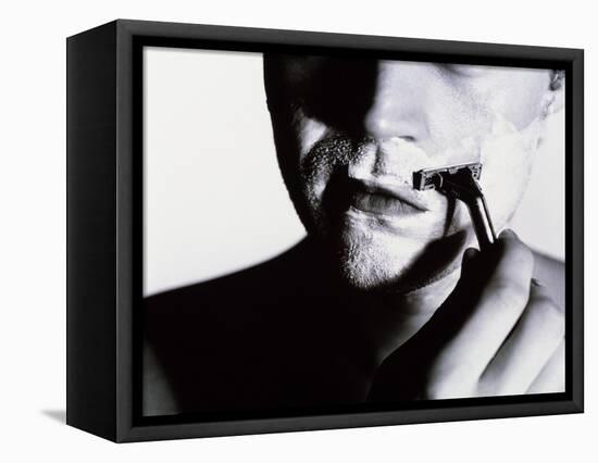 Man Shaving-Mauro Fermariello-Framed Stretched Canvas