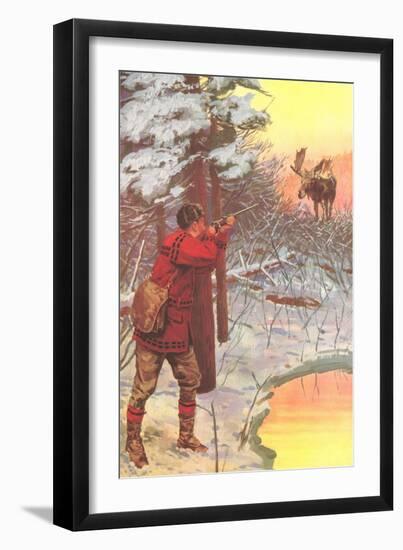 Man Shooting Moose-null-Framed Art Print