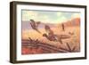 Man Shooting Pheasants, Pointer-null-Framed Art Print