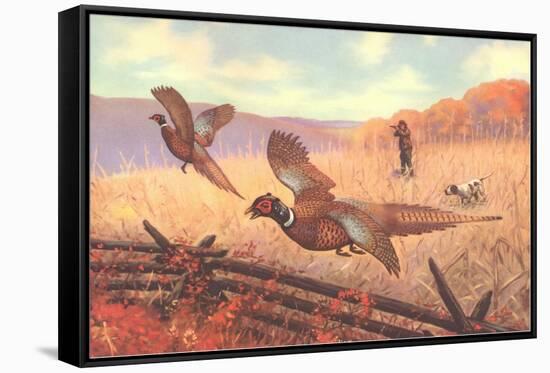 Man Shooting Pheasants, Pointer-null-Framed Stretched Canvas