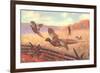 Man Shooting Pheasants, Pointer-null-Framed Art Print