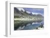 Man Sits on Rock Facing Twelve Apostles Mountain Reflected in Atlantic Ocean, Camp's Bay, Cape Town-Kimberly Walker-Framed Photographic Print